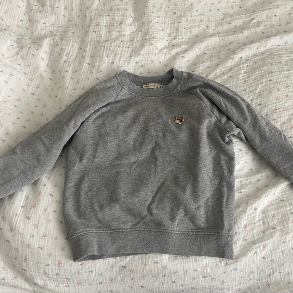Maison Kitsune Grey Sweatshirt Fox Patch